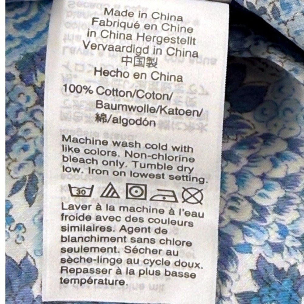 NWT J.Crew Liberty Fabrics Blue Floral Cotton Button Down Shirt Womens 6 - Picture 6 of 6